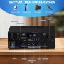 2 Canales Amplificador, 1000W Audio Estéreo, Bluetooth 5.3 Mini Hi-Fi Amp, para Dos 50W x2 Altavoces de Unas 8 Pulgadas,