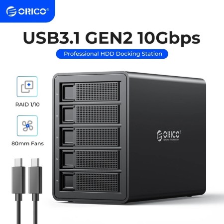 ORICO 35 Series Type-C HDD estación de acoplamiento 10Gbps 5 bahías de