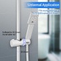 Joyoldelf Soporte De Ducha Ajustable 360°, 16-27mm, ABS, Fácil Instalación, Doble Capa Antideslizante y Gancho Incorporado -