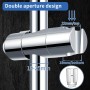 Joyoldelf - Soporte para cabezal de ducha, 19-25 mm, soporte de ducha desmontable con gancho, soporte ajustable chapado en cromo