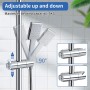 Joyoldelf - Soporte para cabezal de ducha, 19-25 mm, soporte de ducha desmontable con gancho, soporte ajustable chapado en cromo