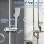Joyoldelf - Soporte para cabezal de ducha, 19-25 mm, soporte de ducha desmontable con gancho, soporte ajustable chapado en cromo