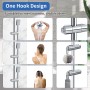 Joyoldelf - Soporte para cabezal de ducha, 19-25 mm, soporte de ducha desmontable con gancho, soporte ajustable chapado en cromo