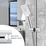 Joyoldelf - Soporte para cabezal de ducha, 19-25 mm, soporte de ducha desmontable con gancho, soporte ajustable chapado en cromo