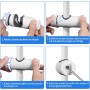 Joyoldelf - Soporte para cabezal de ducha, 19-25 mm, soporte de ducha desmontable con gancho, soporte ajustable chapado en cromo
