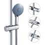 Joyoldelf Soporte de Ducha,16-19 mm Reemplazo de Soporte Alcachofa Ducha Ajustable,ABS Soporte Ducha Pared,Cromado（Gris