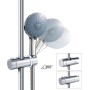 Joyoldelf Soporte de Ducha,16-19 mm Reemplazo de Soporte Alcachofa Ducha Ajustable,ABS Soporte Ducha Pared,Cromado（Gris