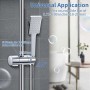 Joyoldelf Soporte de Ducha,16-19 mm Reemplazo de Soporte Alcachofa Ducha Ajustable,ABS Soporte Ducha Pared,Cromado（Gris