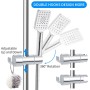 Joyoldelf Soporte de Ducha,16-19 mm Reemplazo de Soporte Alcachofa Ducha Ajustable,ABS Soporte Ducha Pared,Cromado（Gris