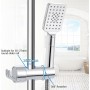 Joyoldelf Soporte de Ducha,16-19 mm Reemplazo de Soporte Alcachofa Ducha Ajustable,ABS Soporte Ducha Pared,Cromado（Gris
