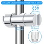 Joyoldelf Soporte de Ducha,16-19 mm Reemplazo de Soporte Alcachofa Ducha Ajustable,ABS Soporte Ducha Pared,Cromado（Gris