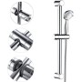 Joyoldelf Soporte de Ducha,16-19 mm Reemplazo de Soporte Alcachofa Ducha Ajustable,ABS Soporte Ducha Pared,Cromado（Gris