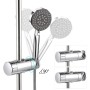 Joyoldelf Soporte de Ducha,16-19 mm Reemplazo de Soporte Alcachofa Ducha Ajustable,ABS Soporte Ducha Pared,Cromado（Gris