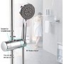 Joyoldelf Soporte de Ducha,16-19 mm Reemplazo de Soporte Alcachofa Ducha Ajustable,ABS Soporte Ducha Pared,Cromado（Gris