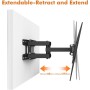GRIFEMA Soporte TV Pared, Soporte Television Pared 26-65 Pulgadas Giratorio Inclinable Articulado Brazo TV Extensible, MAX