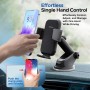 PORTENTUM Soporte Movil Coche, Soporte Universal para Parabrisas y Salpicadero con Ventosa de Gel Fuerte y Brazo Ajustable con