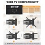 Soporte Pared TV de 32 a 55 Pulgadas, Soporte Television Brazo Largo 720mm, Inclinable y Giratorio, Máx VESA 400 x 400 mm,