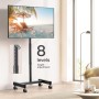 PERLEGEAR Soporte TV con Ruedas para Televisión de 13 a 50 Pulgadas, Pie Móvil con 30° Inclinación, Altura Ajustable en 8
