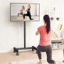 PERLEGEAR Soporte TV con Ruedas para Televisión de 13 a 50 Pulgadas, Pie Móvil con 30° Inclinación, Altura Ajustable en 8