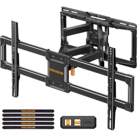 PERLEGEAR Soporte TV Pared Movimiento Completo para Pantallas Planas y Curvas de 42-84 Pulgadas, Soporte TV con Giro,