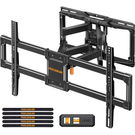 PERLEGEAR Soporte TV Pared Movimiento Completo para Pantallas Planas y Curvas de 42-84 Pulgadas, Soporte TV con Giro,