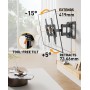 PERLEGEAR Soporte TV Pared Movimiento Completo para Pantallas Planas y Curvas de 42-84 Pulgadas, Soporte TV con Giro,