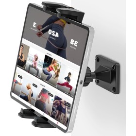 Soporte Tablet Pared, Tendak Soporte iPad Pared con Base Metálica Resistente, Universal Soporte Tablet para Tablet de 4,7 a 12.9