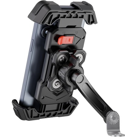 Grefay Soporte Movil Moto Universal Soporte para Movil Moto [2025 Doble Vibración Damping] Soporte de Teléfono para Espejo