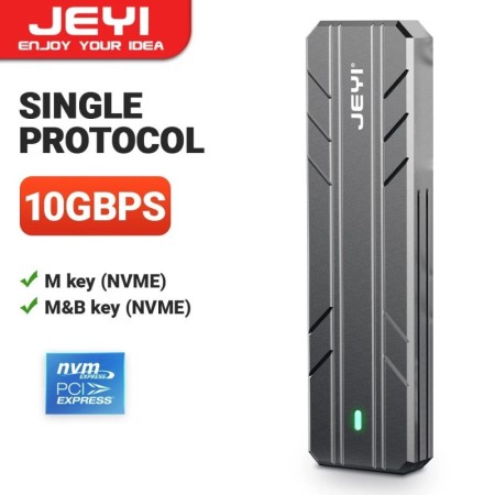 JEYI-carcasa de SSD M.2 NVME SATA, USB C 3,2 Gen 2 10gbps o 6gbps SATA