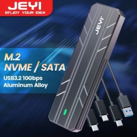 JEYI-carcasa de SSD M.2 NVME SATA, USB C 3,2 Gen 2 10gbps o 6gbps SATA