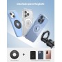 Lamicall Soporte Móvil Coche para MagSafe - [20X N52 Imanes] 360° Rotación, Gancho Metálico, Soporte Magnetico Móvil con Anillo