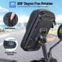WACCET Soporte Movil Moto, Soporte Movil Scooter 360° Rotación Porta Móvil Moto Impermeable para Retrovisor con Pantalla Táctil