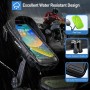 WACCET Soporte Movil Moto, Soporte Movil Scooter 360° Rotación Porta Móvil Moto Impermeable para Retrovisor con Pantalla Táctil
