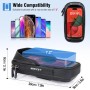 WACCET Soporte Movil Moto, Soporte Movil Scooter 360° Rotación Porta Móvil Moto Impermeable para Retrovisor con Pantalla Táctil