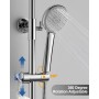 Soporte de Ducha, Soporte de ducha para barra deslizante ajustable 19-25 mm, soporte de ducha sin taladrar para barra