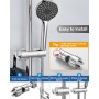 Soporte de Ducha, Soporte de ducha para barra deslizante ajustable 19-25 mm, soporte de ducha sin taladrar para barra