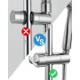 Soporte de Ducha, Soporte de ducha para barra deslizante ajustable 19-25 mm, soporte de ducha sin taladrar para barra