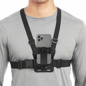 TECHZOCO Soporte para teléfono móvil con arnés, Soporte de Pecho Ajustable para Smartphone, Soporte móvil Pecho, Apto para