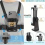 TECHZOCO Soporte para teléfono móvil con arnés, Soporte de Pecho Ajustable para Smartphone, Soporte móvil Pecho, Apto para