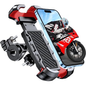 Mohard Soporte Móvil Bicicleta, Antivibración Soporte Movil Moto Rotación de 360°, [Bloqueo con un Botón] Suporte Telemóvel Moto
