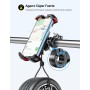 Mohard Soporte Móvil Bicicleta, Antivibración Soporte Movil Moto Rotación de 360°, [Bloqueo con un Botón] Suporte Telemóvel Moto