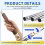 Tubo de extensión con gancho para ventanas de tejado, 110 cm, acero inoxidable, compatible con ventanas Velux, ect., para