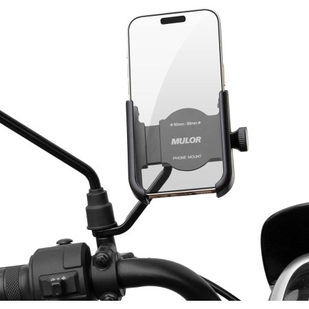 Mulor Soporte Movil Moto Soporte Teléfono Motocicleta para Espejo Retrovisor 360 Rotación