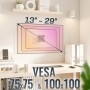 RICOO Soporte Monitor Pared Fijo Plano Delgado Pantalla PC de 13-29" (33-74cm) N0611 Universal para monitores LED/LCD/TFT VESA