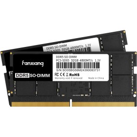 Fanxing DDR5 RAM 64GB (2x32GB) DDR5 4800MHz 262 Pin Notebook Memoria Módulo Ram Compatible SODIMM - Negro