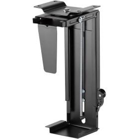 AISENS Soporte Giratorio y Altura Personalizable para CPU por Debajo de Escritorio con Mango de Bloqueo Fácil Negro