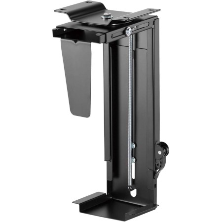 AISENS Soporte Giratorio y Altura Personalizable para CPU por Debajo de Escritorio con Mango de Bloqueo Fácil Negro