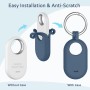Wanme Funda Samsung Galaxy SmartTag2, Fundas Protectora Ligera de Silicona Suave con Llavero, Anti-Pérdida Resistente al Agua y