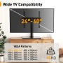 PERLEGEAR Soporte de TV Universal Giratorio para TV de 24-60 Pulgadas de hasta 45 kg, Soporte de TV de Sobremesa Ajustable en