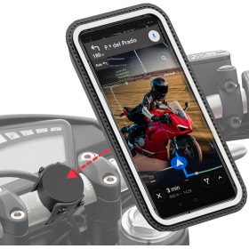 Shapeheart - Soporte Movil Moto Magnético para manillar | Universal | Anti- Vibracion |Porta movil impermeable para moto